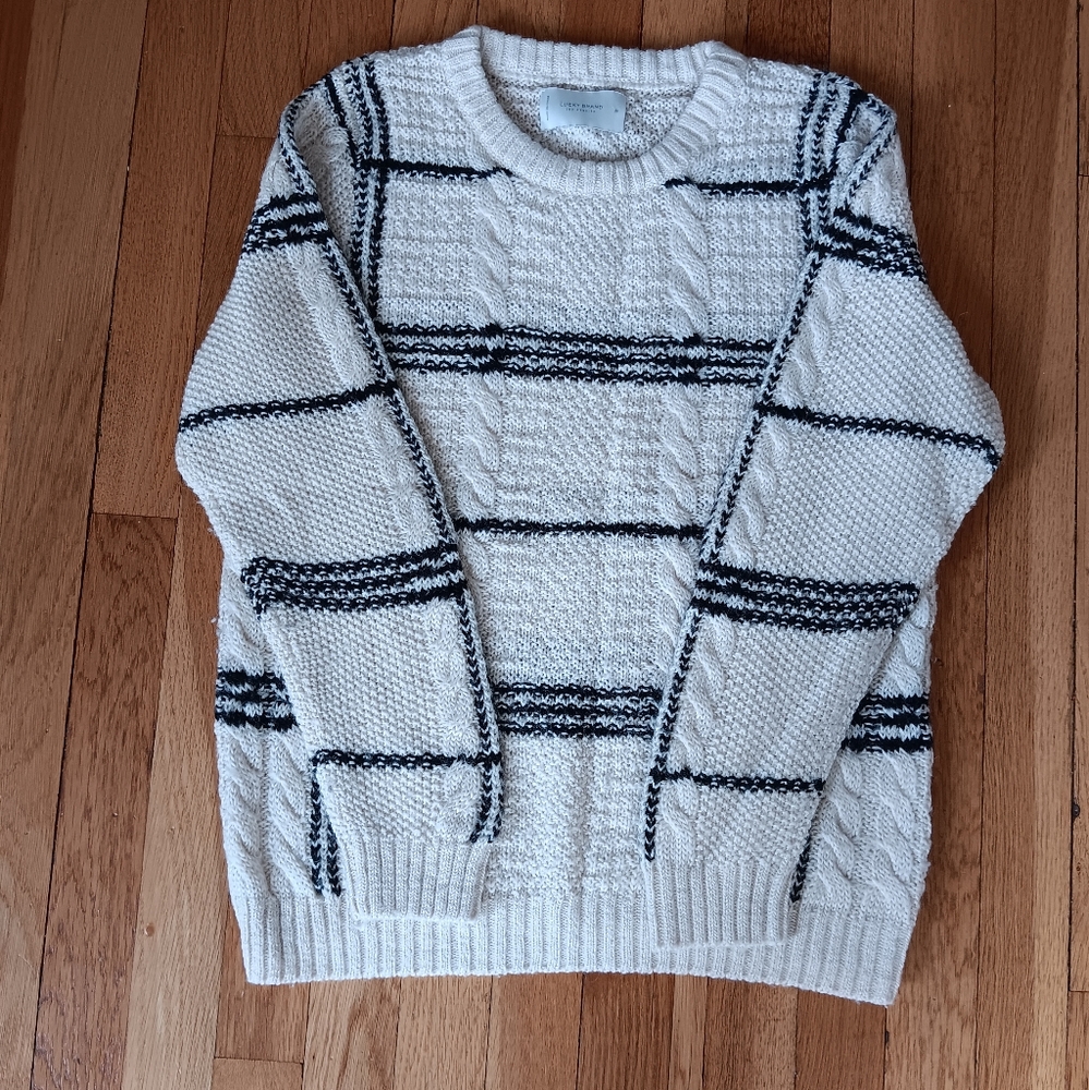 Women's White and Black Sweater